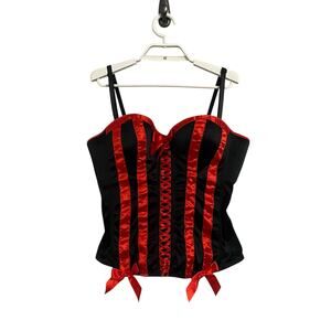 Torrid Satin Red Black Corset Bustier